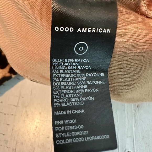 Good American Button Front Leopard Midi Stretch Knit Dress Size XS - Picture 5 of 12